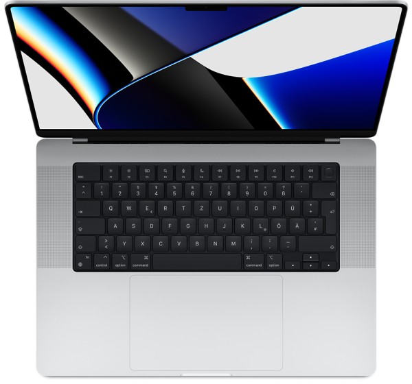 Apple 16'' MacBook Pro 2021 M1 Pro chip with 10-core CPU and 16-core GPU, 512GB SSD - Silver