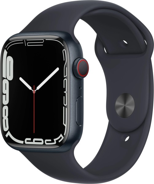 Apple Watch S7 Aluminium 45mm Cellular Mitternacht - Sportarmband mitternacht