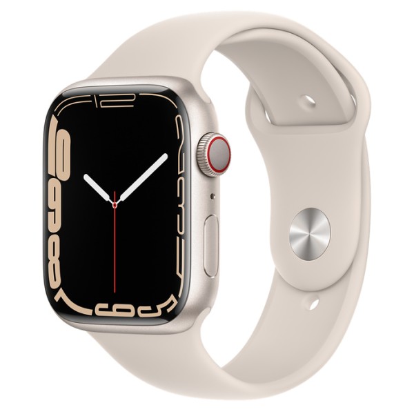 Apple Watch S7 Aluminium 45mm Sternenlicht - Sportarmband sternenlicht