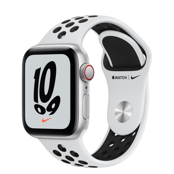 Apple Watch SE 2021 Nike Aluminium 40mm Cellular Silber Sportarmband pure platinum/schwarz