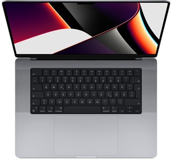 Apple 16'' MacBook Pro 2021 M1 Pro chip with 10-core CPU and 16-core GPU, 512GB SSD - Space Grey