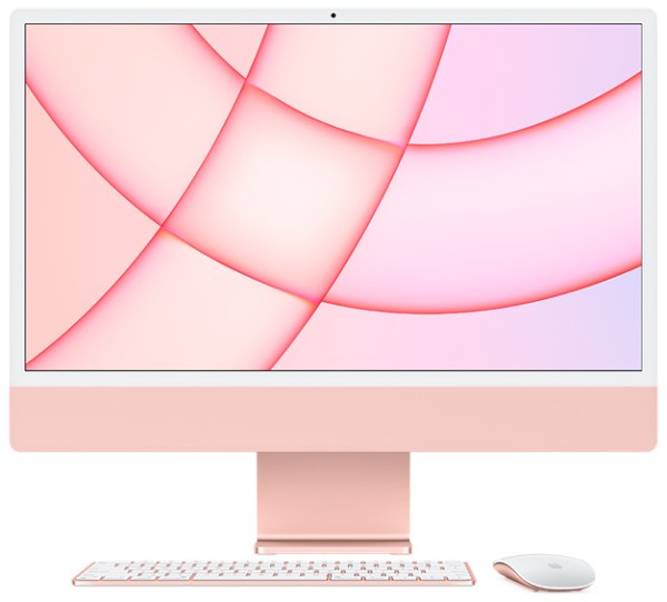 Apple 24-inch iMac with Retina 4.5K display: Apple M1 with 8-core CPU and 8-core GPU, 256GB - Pink