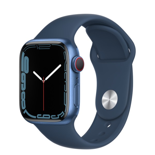 Apple Watch S7 Aluminium 41mm Cellular Blau - Sportarmband abyssblau