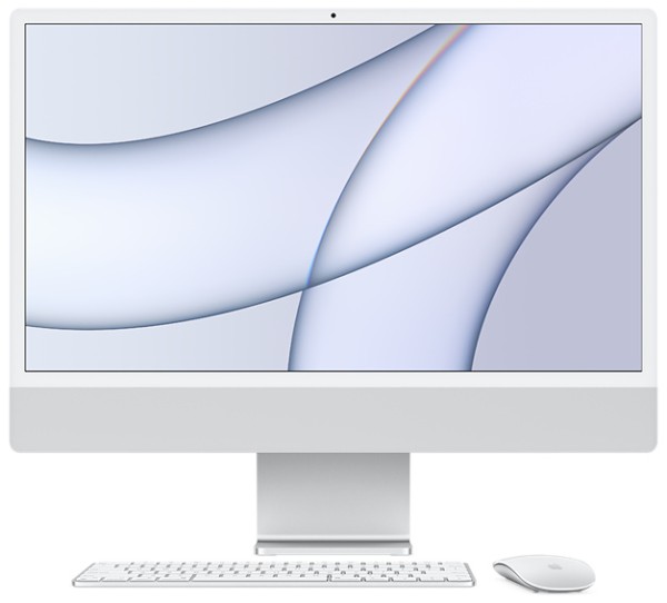 Apple 24-inch iMac with Retina 4.5K display: Apple M1 with 8-core CPU and 7-core GPU, 256GB - Silver
