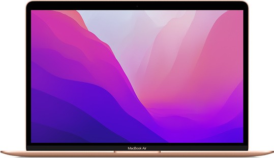 Apple 13-inch MacBook Air: Apple M1 chip with 8-core CPU and 8-core GPU, 512GB - Gold